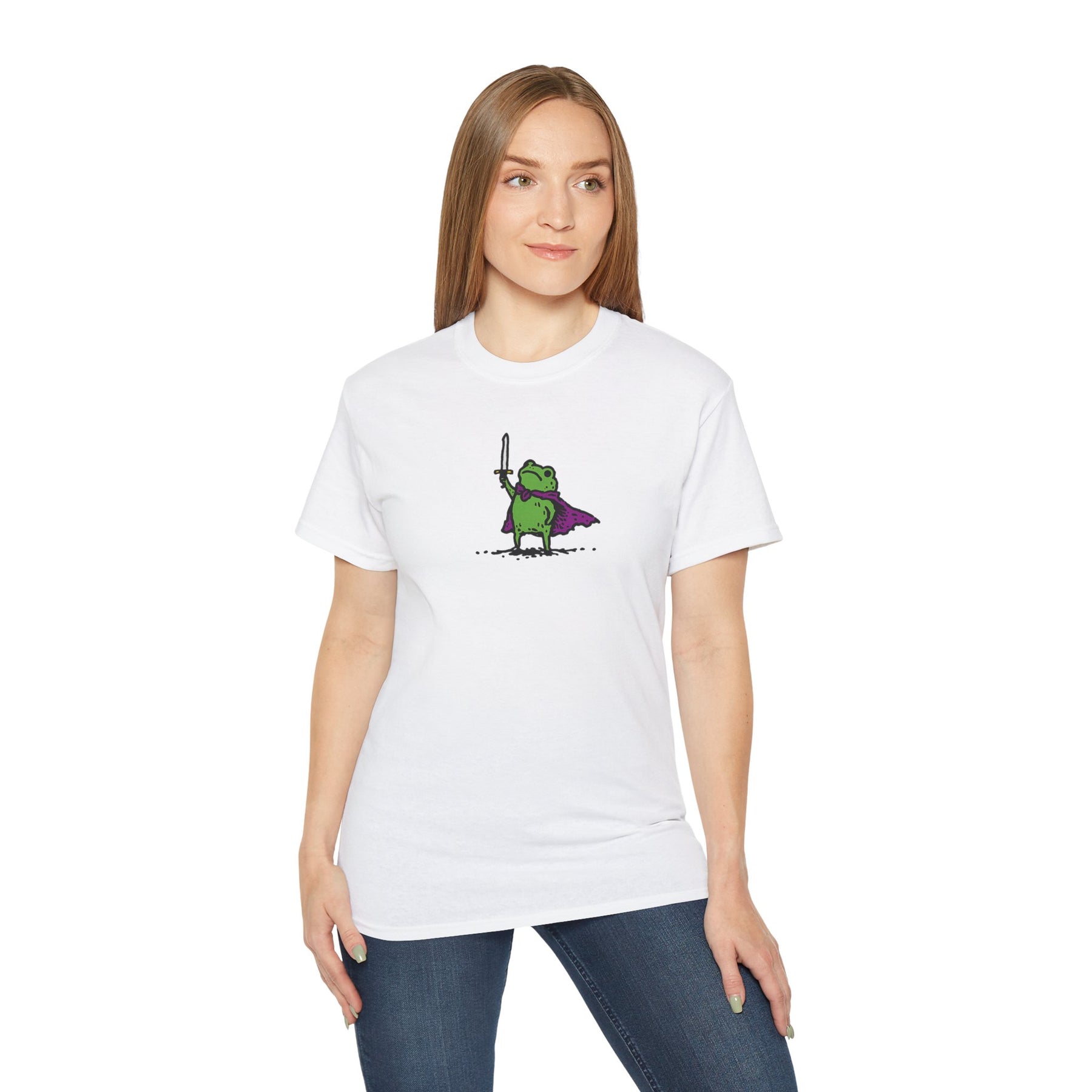 Frog Knight Sword Tee | Cute Medieval Amphibian Illustration
