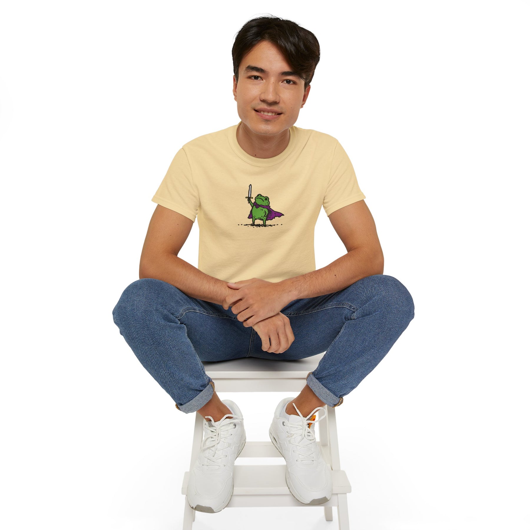 Frog Knight Sword Tee | Cute Medieval Amphibian Illustration