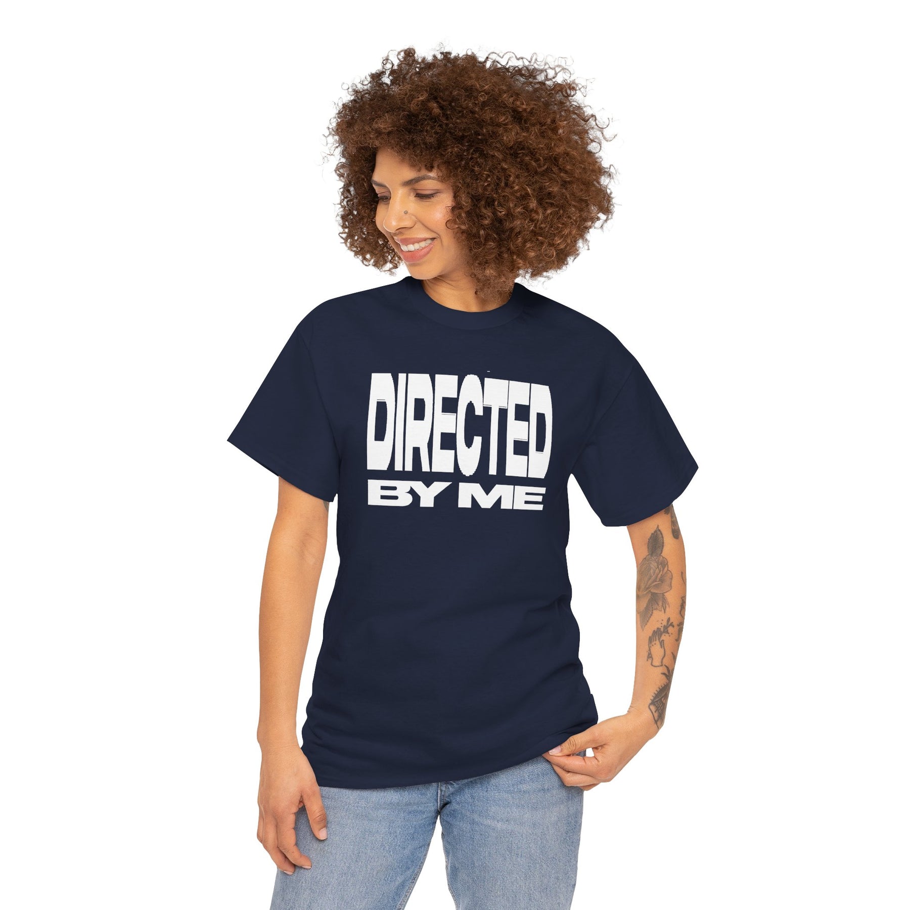 Directed By Me T-Shirt White Font | Bold White Typography Graphic Tee