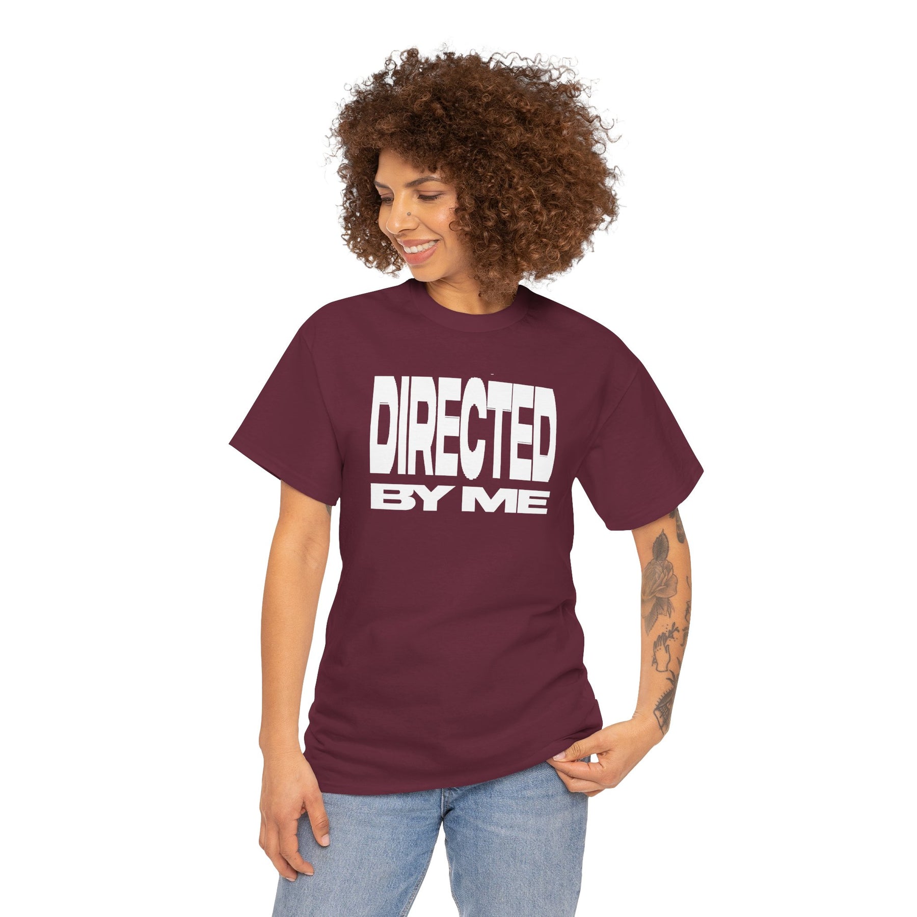 Directed By Me T-Shirt White Font | Bold White Typography Graphic Tee