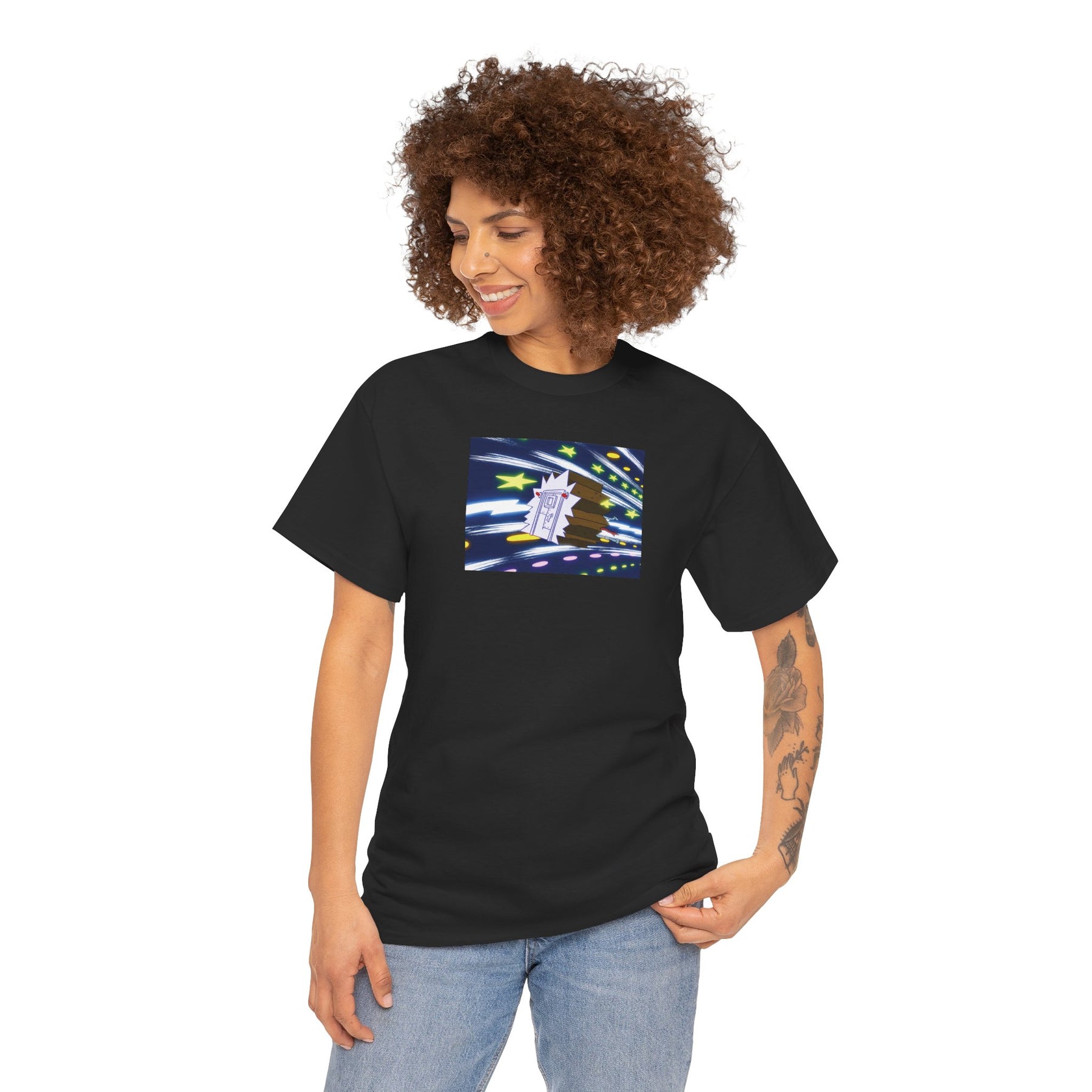 Retro Arcade Space Invader Tee | Pixel Spaceship Meteor Shower