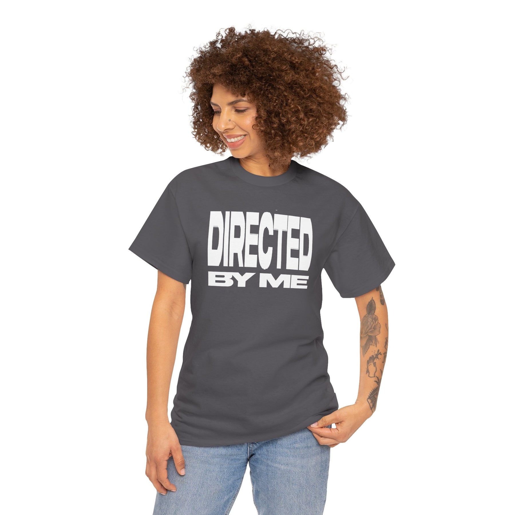 Directed By Me T-Shirt White Font | Bold White Typography Graphic Tee