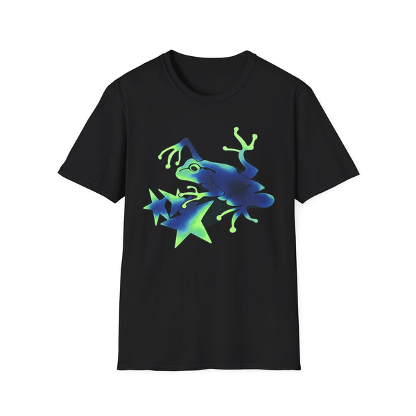 Neon Blue Tree Frog T-Shirt | Glow Jungle Amphibian Design