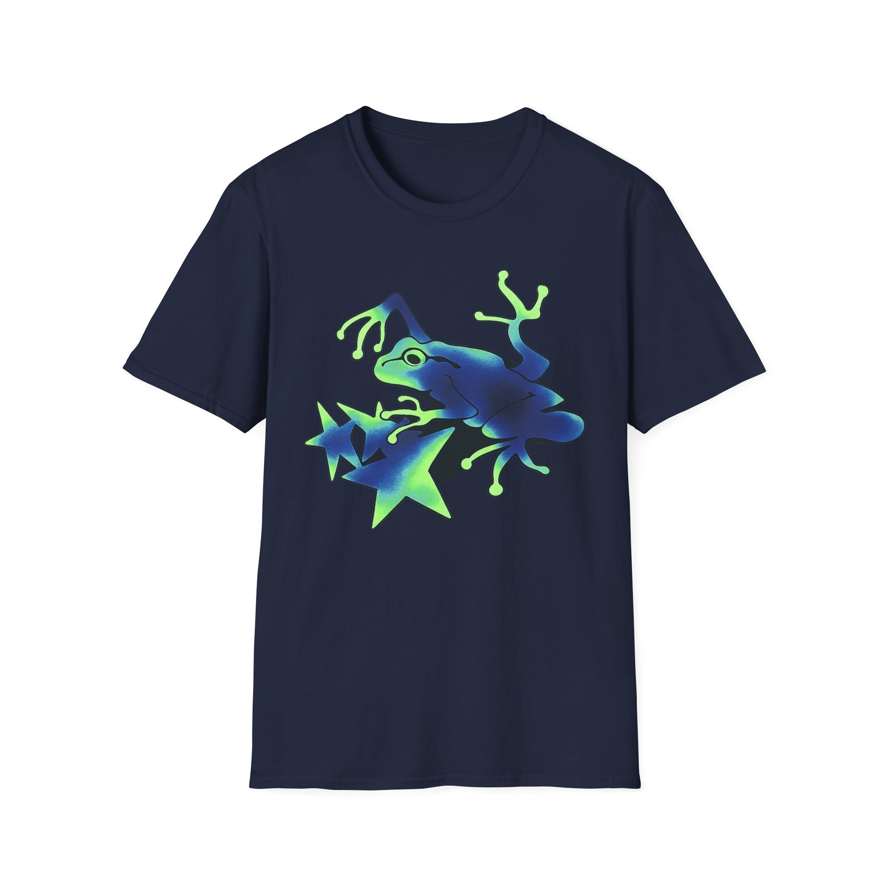 Neon Blue Tree Frog T-Shirt | Glow Jungle Amphibian Design