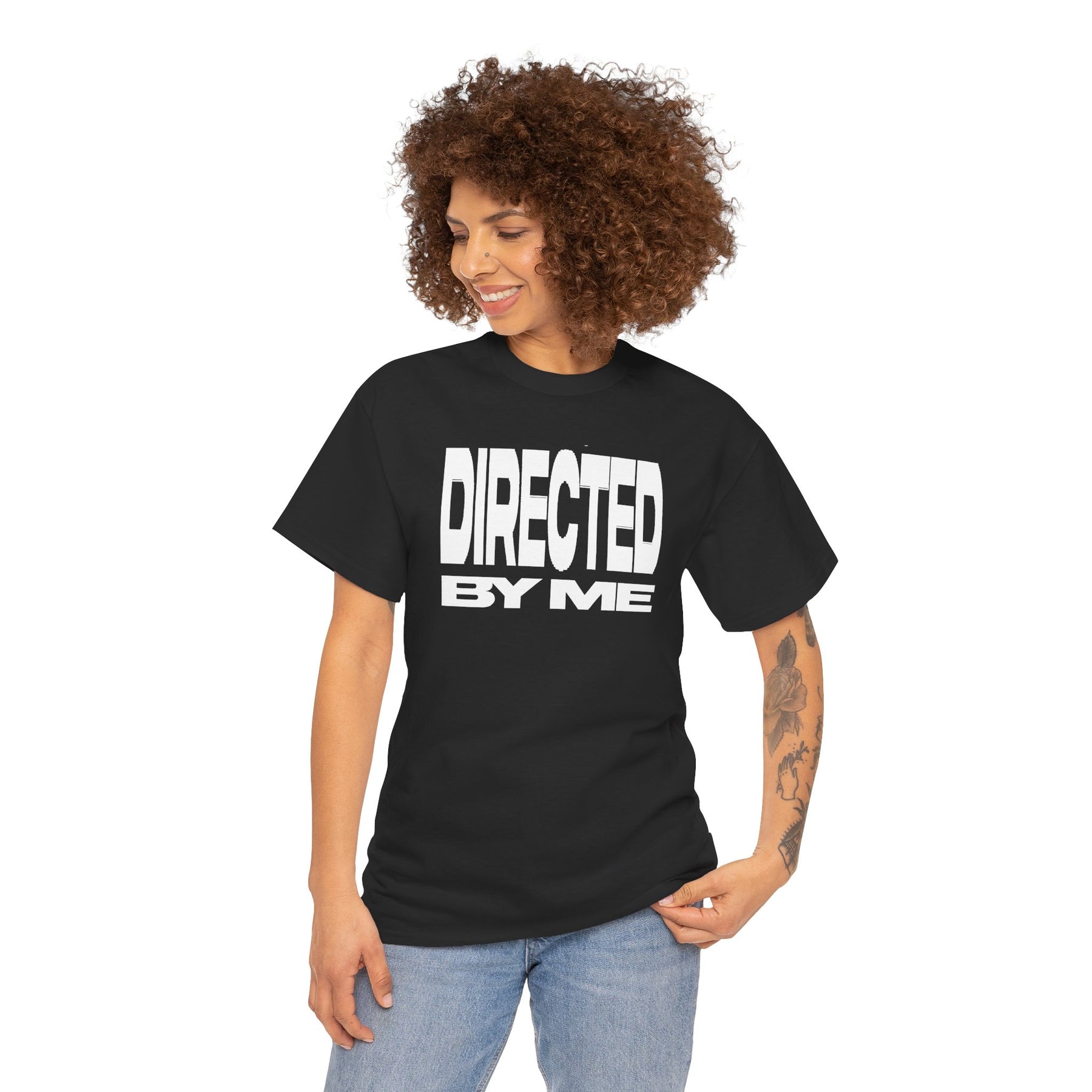 Directed By Me T-Shirt White Font | Bold White Typography Graphic Tee