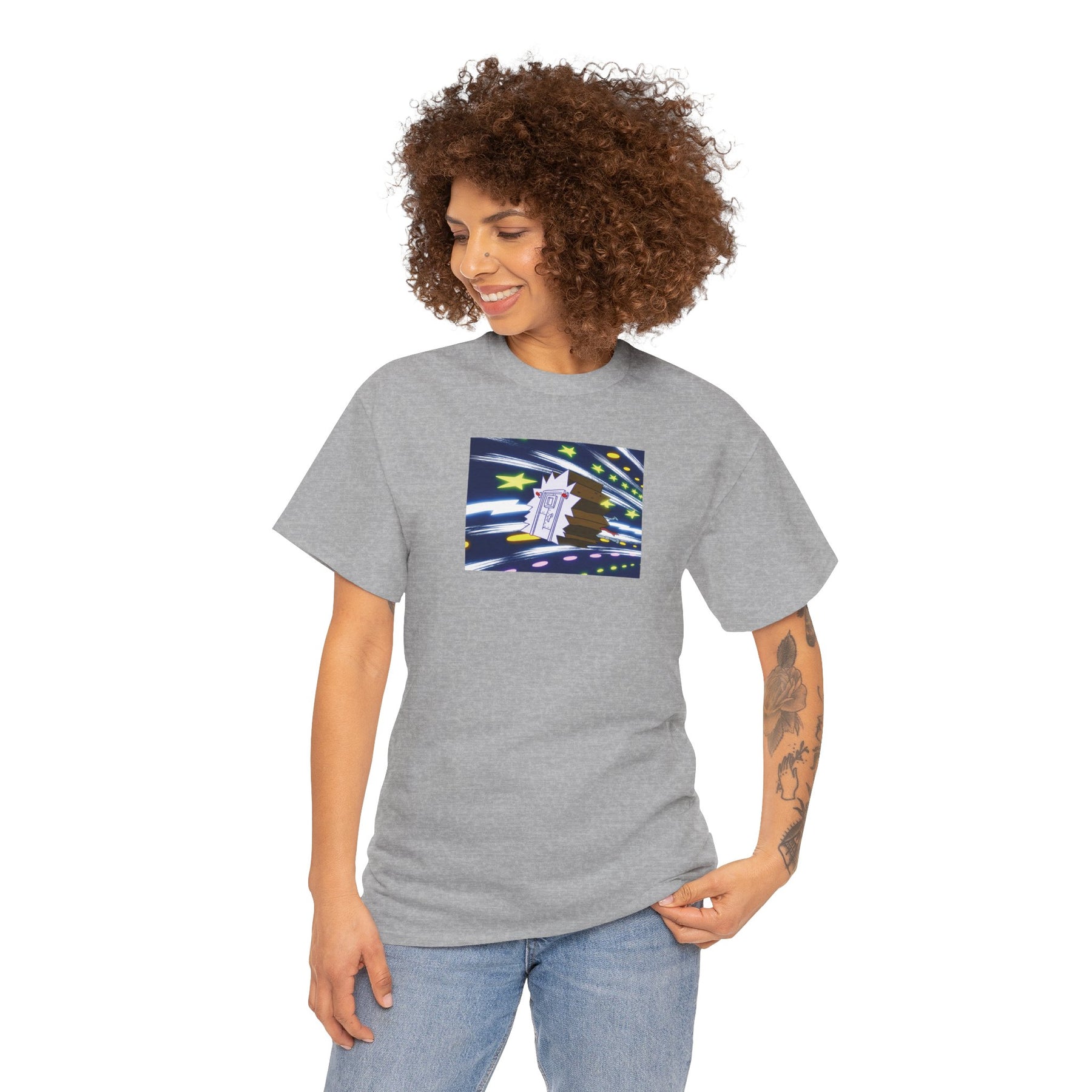 Retro Arcade Space Invader Tee | Pixel Spaceship Meteor Shower