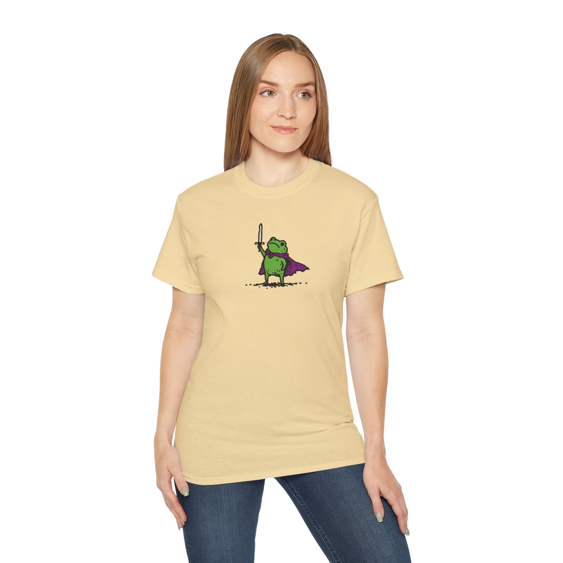 Frog Knight Sword Tee | Cute Medieval Amphibian Illustration