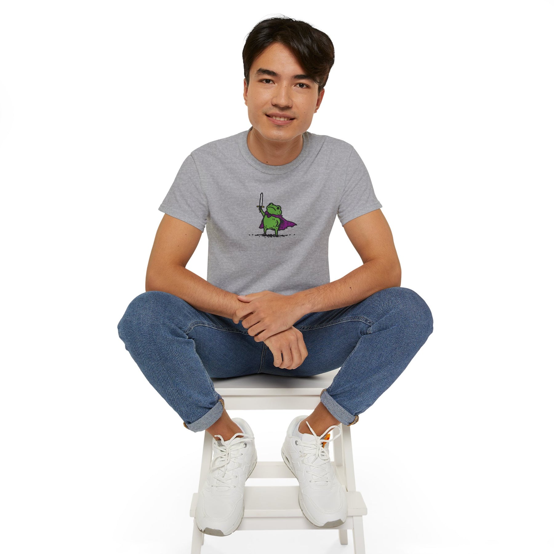 Frog Knight Sword Tee | Cute Medieval Amphibian Illustration